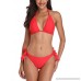 Avellara Womens Halter Triangle Bikini Swimsuits String Two Piece Bathing Suit Coral Halter B07J3Z2858